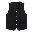 thumbnail image 1 of Sholeno Unisex Kids Volunteer Activity Vest Button Up Waistcoat Boys Girls Waiter Bartender Uniform Black L, 1 of 5