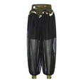 thumbnail image 1 of Sholeno Women Belly Dance Costume Pants Side Split Shiny Beads Tassels Harem Pants Arabic Halloween Black One Size, 1 of 8