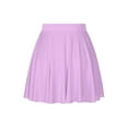 thumbnail image 1 of Sholeno Women's Basic Versatile Flared Stretchy Waist Skated Skirt Casual Mini Plain Pleated Skirt Lavender One Size, 1 of 7