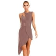 thumbnail image 1 of Sholeno Women's Lyrical Dance Costume Asymmetric Modern Contemporary Latin Tango Ballroom Jazz Dance Brown XL, 1 of 7