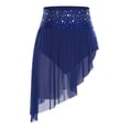 thumbnail image 1 of Sholeno Women's Shiny Rhinestone Lyrical Dance Skirt High Low Hem Mesh Flowy Dancing Skirt Navy Blue XXL, 1 of 7