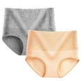 thumbnail image 1 of ShomPort 2 Pack Cotton Panties for Women Plus Size High Waist Briefs Printed Comfortable Hipster Underwear L-5XL, 1 of 2
