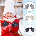 thumbnail image 1 of ShomPort 2 Pairs Mittens For Toddlers Solid Color Soft Kids Gloves Winter Warm Knit Mittens for Kids 9M-4Y, 1 of 9