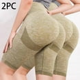 thumbnail image 1 of ShomPort 2 Piece Biker Shorts for Women Stretch High Waist Running Workout Yoga Shorts Shapewear, 1 of 3