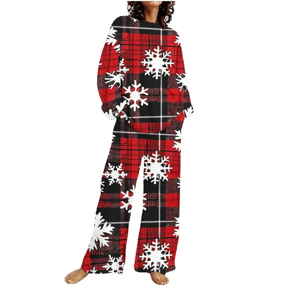 ShomPort 2 Piece Outfits for Women Long Sleeve Christmas Crewneck Sweatshirts Wide Leg Pants Lounge Sets for Women