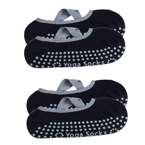 ShomPort 2PC Women's Yoga Socks, Non-slip Athletic Socks for Ballet Fitness Socks with Grips