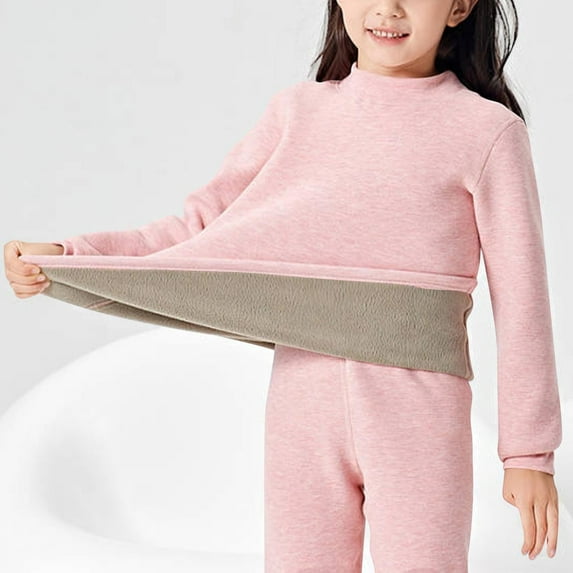 ShomPort 3-15 Years Baby Children Fleece T-Shirt Long Sleeve Mock Neck Solid Color Tees Fall Winter Thermal Base Layer Tops