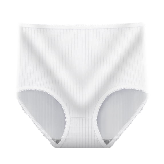 ShomPort 3 PCS Cotton High Waist Underwear for Women Seamless Stretchy Ribbed Full Coverage Panties
