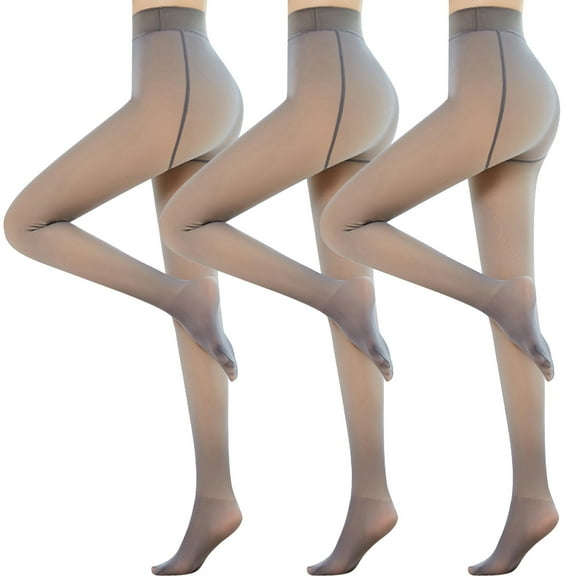 ShomPort 3 Pairs Fleece Lined Tights for Women, Winter Warm Pantyhose Leggings Elastic Thick Thermal Tights