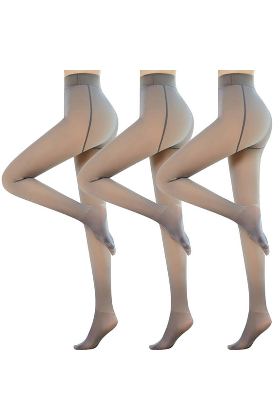 3 Pairs Fleece Lined Tights for Women, Winter Warm Pantyhose Leggings Elastic Thick Thermal Tights