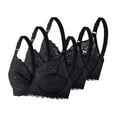 thumbnail image 1 of ShomPort 3PC Womens Underwear Plus Size Lace Push Up Full Coverage Lightweight Breathable Stretchy Daily Bras, 1 of 3