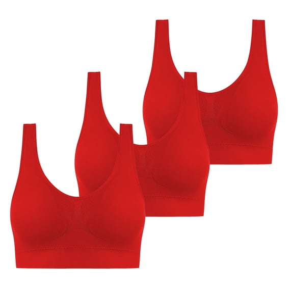 ShomPort 3PCS Women's Bra Seamless Wireless Lift Bralettes Removable Padded Full Coverage Breathable Bra