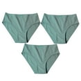 thumbnail image 1 of ShomPort 3pc Cotton Underwear for Women Mid Waist Comfortable Hipster Panties Basic Knit Briefs, 1 of 3