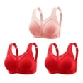 thumbnail image 1 of ShomPort 3pc Full Coverage Bras for Women Adjustable Straps Seamless Bra Comfortable Wireless Padded Bra, 1 of 7