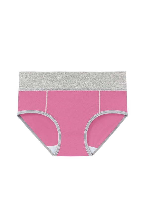 5 Pack Plus Size Underwear for Women Cotton Breathable Briefs Color Block Hipster Panties M-5X