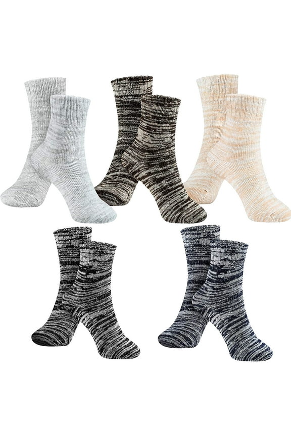 5 Pairs Cozy Crew Socks For Women Fall Cotton Sock Crew Socks Casual Athletic Socks Soft Socks For Women