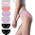 thumbnail image 1 of ShomPort 6 Pack Seamless Underwear for Women Cotton Plus Size Panties Mid Waist Comfortable Soft Briefs M-5XL, 1 of 2