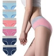 thumbnail image 1 of ShomPort 6 Pack Seamless Underwear for Women Cotton Plus Size Panties Mid Waist Comfortable Soft Briefs M-5XL, 1 of 2