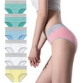 thumbnail image 1 of ShomPort 6 Pack Seamless Underwear for Women Cotton Plus Size Panties Mid Waist Comfortable Soft Briefs M-5XL, 1 of 2