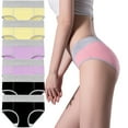 thumbnail image 1 of ShomPort 6 Pack Seamless Underwear for Women Cotton Plus Size Panties Mid Waist Comfortable Soft Briefs M-5XL, 1 of 2
