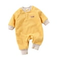 thumbnail image 1 of ShomPort Baby Fleece Jumpsuits Newborn Boys Girls Thickened Long Sleeve Romper Infant Warm Loungewear, 1 of 2