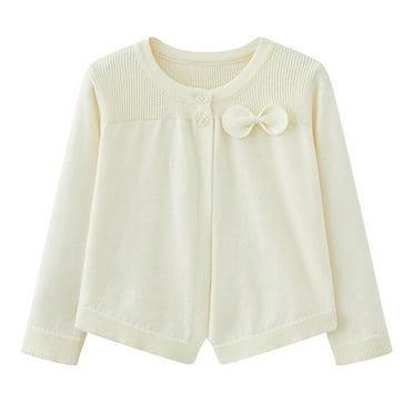 ShomPort Baby Girls Soft Cotton Long Sleeve Cardigan Rib Knit Buttons Sweater Girl's Coat for Fall Spring