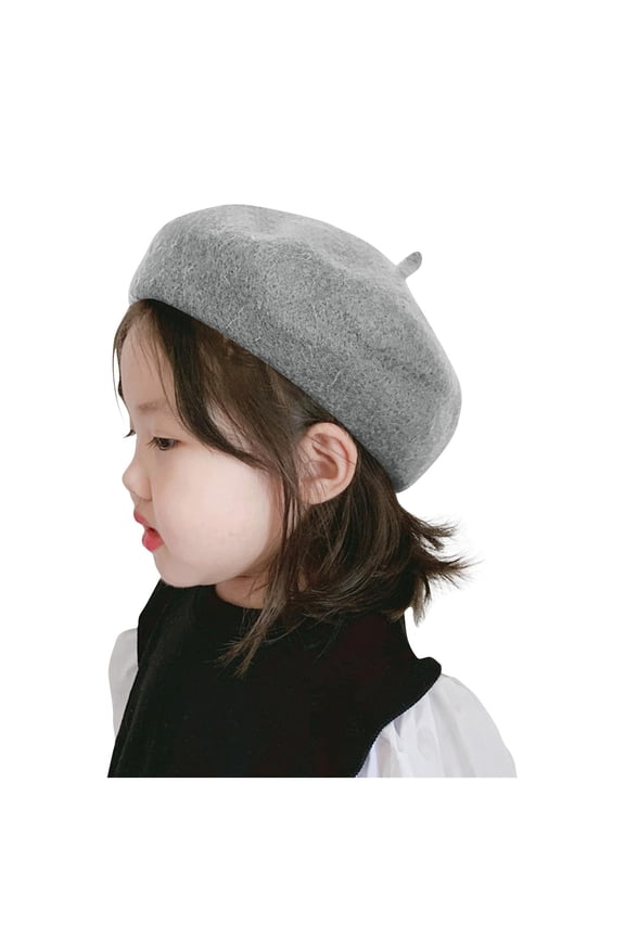 Beret Hats for Little Girls Solid Color Painter Classic Warm Lightweight Cozy Fall Winter Artist Soft Caps