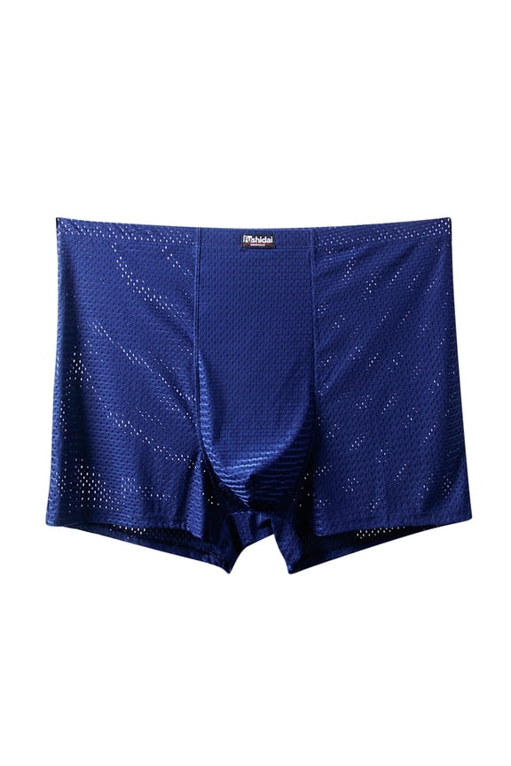 Big and Tall Mens Briefs Mesh High-Rise Waisted Solid Color Breathable Smoothing Sports Daily Panties
