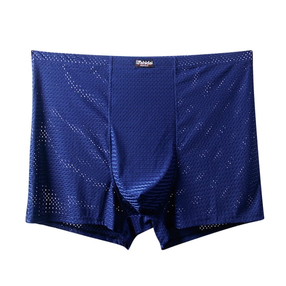 ShomPort Big and Tall Mens Briefs Mesh High-Rise Waisted Solid Color Breathable Smoothing Sports Daily Panties