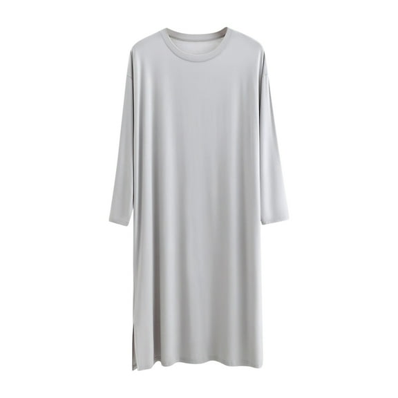 ShomPort Big and Tall Robes for Mens Round Collared Long Sleeve Pullover Bathrobes Smoothing Soft Cozy Lightweight Loungewear