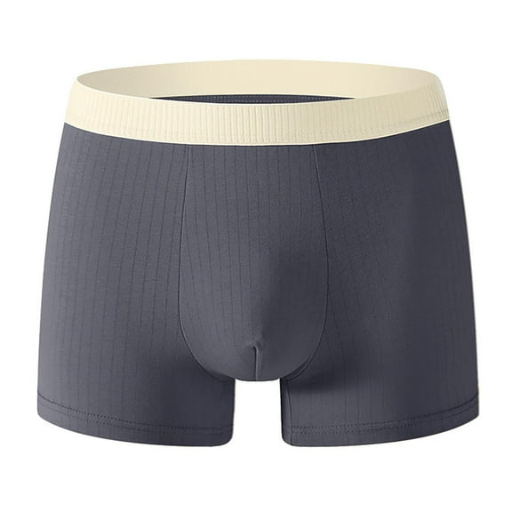 ShomPort Boxer Panties for Mens Color Block Seamless Mid-Rise Waisted Pouch Cotton Smoothing Athletic Underwear