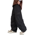 thumbnail image 1 of ShomPort Boys Baggy Cargo Pants Trendy Parachute Pant Streetwear Elastic Waist Mutil Pockets Hiking Pants 4-14 Years, 1 of 7