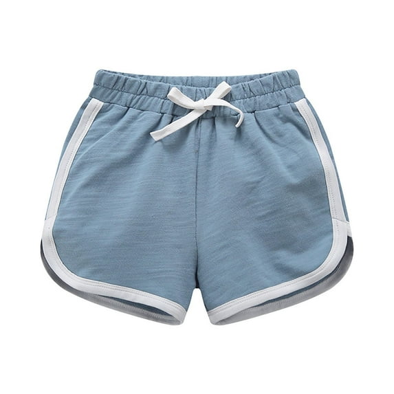 ShomPort Boys Girls Cotton Shorts Summer Drawstring Elastic Waist Comfy Shorts Workout Running Athletic Shorts 2-15Y