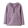 thumbnail image 1 of ShomPort Boys Girls Fleece Jacket Sherpa Lined Quarter Zipper Hooded Sweatshirt Winter Warm Outerwear 3-10Y, 1 of 3