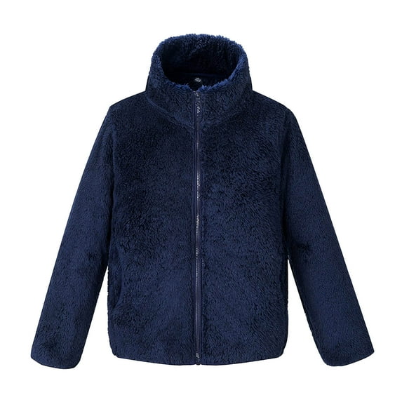 ShomPort Boys Girls Fleece Jacket Warm Long Sleeve Full Zipper Up Mock Neck Jacket Kids Outerwear