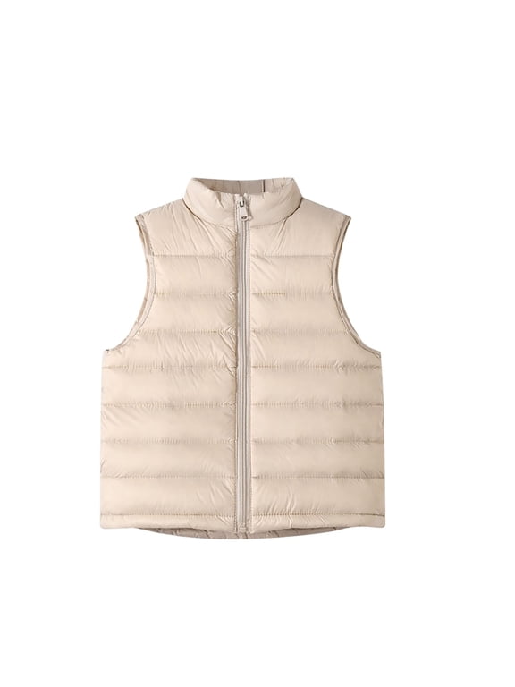 Boys Girls Packable Puffer Vest Winter Warm Lightweight Full Zip Sleeveless Jacket 4-16Years