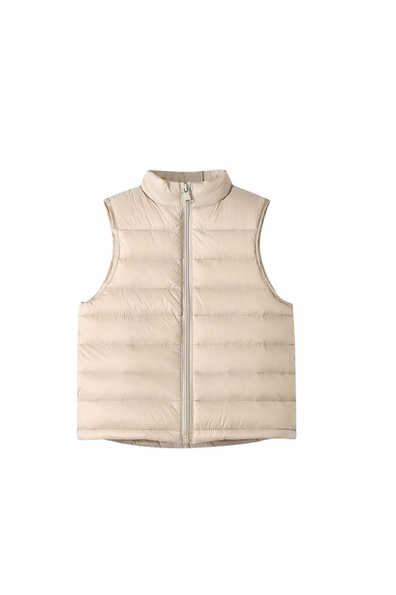 Boys Girls Packable Puffer Vest Winter Warm Lightweight Full Zip Sleeveless Jacket 4-16Years