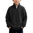 thumbnail image 1 of ShomPort Boys Quarter Zip Sweaters Knit Textured Sweatshirts Long Sleeve Trendy Winter Fall Tops 3-14 Years, 1 of 7