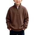 thumbnail image 1 of ShomPort Boys Quarter Zip Sweaters Knit Textured Sweatshirts Long Sleeve Trendy Winter Fall Tops 3-14 Years, 1 of 7