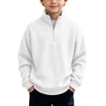 thumbnail image 1 of ShomPort Boys Quarter Zip Sweaters Knit Textured Sweatshirts Long Sleeve Trendy Winter Fall Tops 3-14 Years, 1 of 7