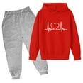 thumbnail image 1 of ShomPort Boys Sweatsuit Solid Color Long Sleeve Hooded Sweatshirts and Jogger Sweatpants Cute Clothes, 1 of 2