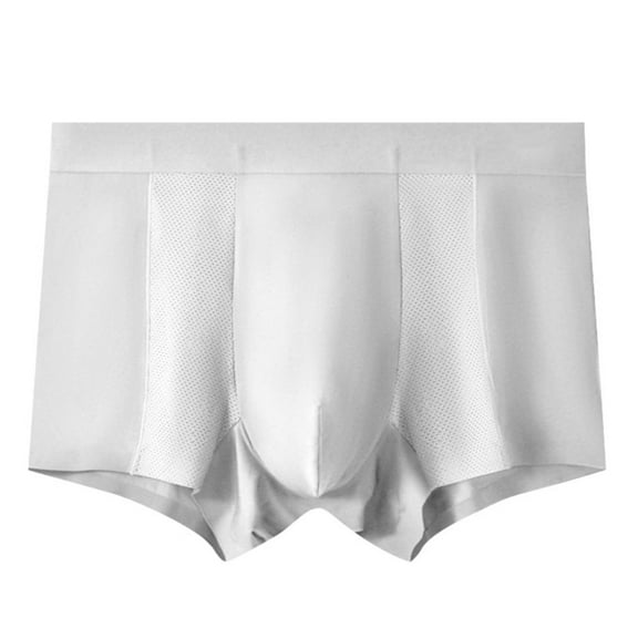 ShomPort Briefs for Mens Solid Color Elastic Waistband Seamless Comfort Underwear Smoothing Athletic Boxer Panties