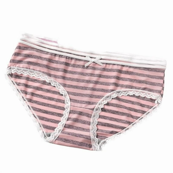 ShomPort Briefs for Womens Color Block Bow Knot Lace Trim Cute Panties Stretch Soft Everyday Underpants