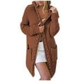 thumbnail image 1 of ShomPort Cable Knit Sweater Cardigans for Women Fall Winter Solid Color Long Sleeve Open Front Coat with Pockets, 1 of 6