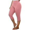thumbnail image 1 of ShomPort Capri Leggings for Women Summer Elastic High Waist Yoga Gym Workout Pants, 1 of 8