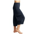 thumbnail image 1 of ShomPort Capri Wide Leg Pants for Women Summer Trendy Loose Elastic Waist Crop Pants with 4 Pockets, 1 of 6