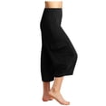 thumbnail image 1 of ShomPort Capri Wide Leg Pants for Women Summer Trendy Loose Elastic Waist Crop Pants with 4 Pockets, 1 of 6