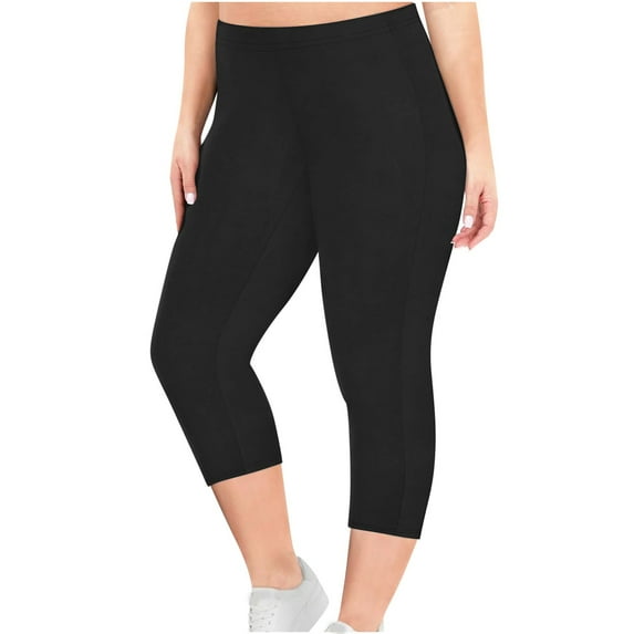 ShomPort Capri Yoga Leggings for Women Summer Comfortable Elastic High Waisted Athletic Leggings