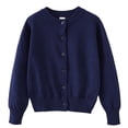 thumbnail image 1 of ShomPort Cardigans for Kids Unisex Long Sleeve Button Stretchy Cotton Sweaters Breathable Lightweight Fall Winter Comfy Coats, 1 of 7