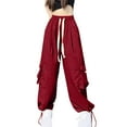 thumbnail image 1 of ShomPort Cargo Pants for Women Baggy Trendy Pants Wide Leg Drawstring Elastic Waist Streetwear with Pockets, 1 of 7